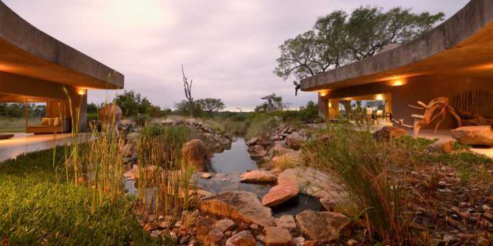 Vista do Earth Lodge, um dos quatro lodgs que compõe o Sabi Sabi