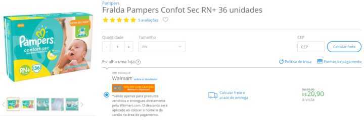 Para os recém-nascidos, as fraldas custam a partir de R$ 20,90