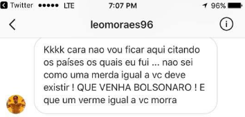 Trecho de conversa entre Leonardo Moraes e James Cimino