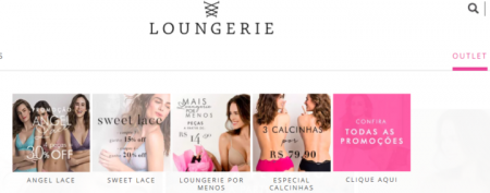 Loungerie está com diversas promoções no setor de Outlet do site