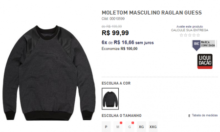 Moletom masculino está com 50% OFF