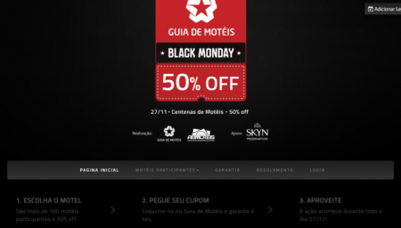 Motel Black Monday: 50% OFF em diversos estabelecimentos no dia 27 de novembro