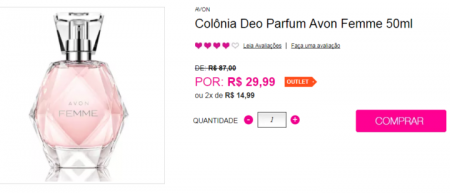 Colênia Deo Parfum Femme está com 66% OFF