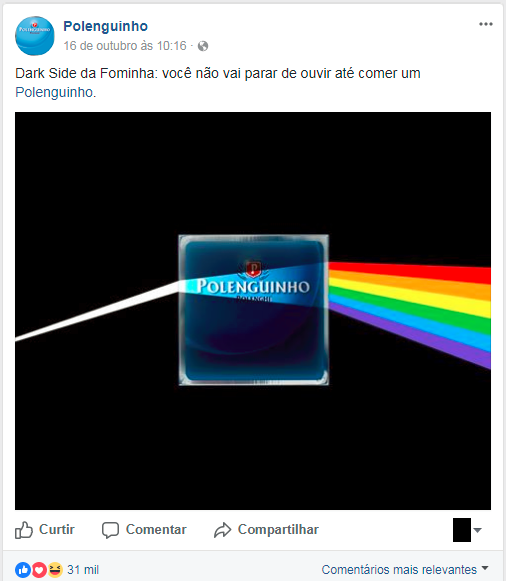 Polenguinho homenageia a banda Pink Floyd em post e é atacada