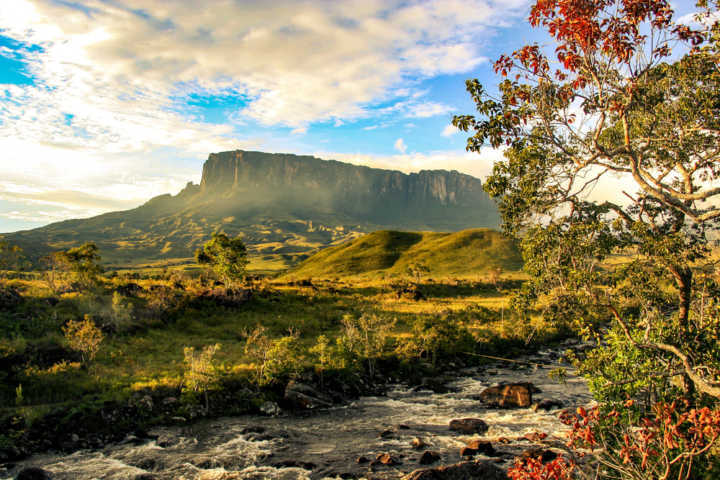 Vista do Monte Roraima na fronteira com a Venezuela e a Guiana