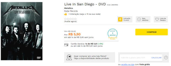 Os descontos em CD’s e DVD’s atingem até 80%