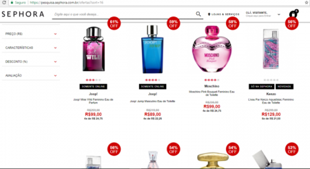 Site da Sephora está com descontos de até 60% em diversas fragrâncias