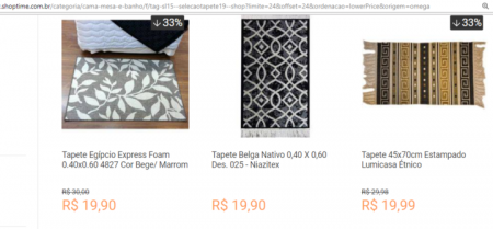 Shoptime está com promoção de tapetes a partir de R$ 20