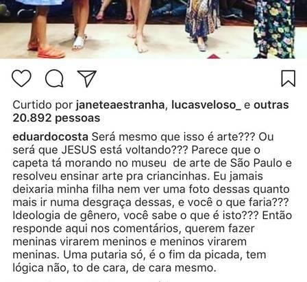 Print do post de Eduardo Costa