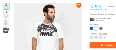 Camiseta Nike sai por R$ 39,90