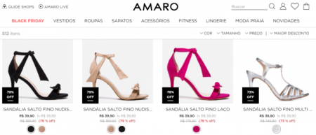 Site da Amaro tem descontos de até 80% em sapatos e outros itens