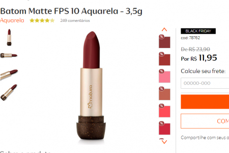 Batom Matte sai por R$ 11,95