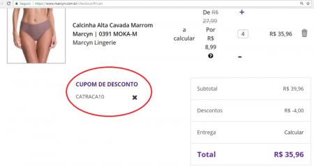 Digite CATRACA10 no campo “Cupom de desconto” e ganhe 10% OFF sobre valor da compra  