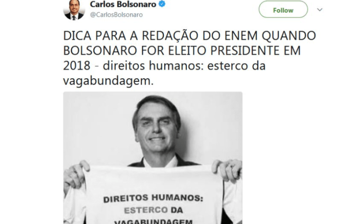 Bolsonaro e sua ‘dica’ pro Enem