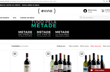 Evino está com todos os vinhos e espumantes com pelo menos 50% desconto