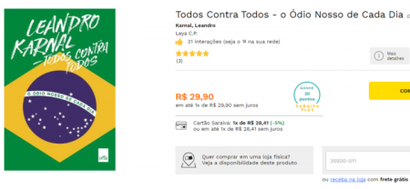 Livro “Todos Contra Todos” está entre os títulos em promoção