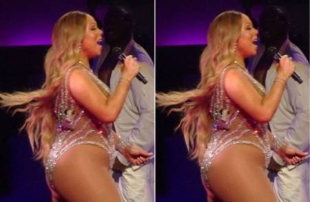 Mariah CArey durante um show em julho