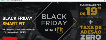 Black Friday da Smart Fit: primeira mensalidade por R$ 19,90 e a taxa de adesão zero