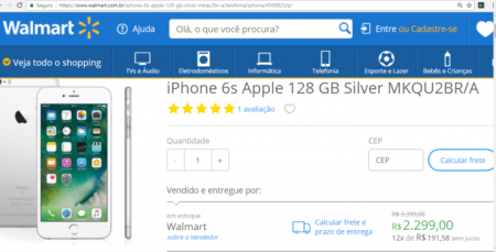 iPhone no Walmart com até R$ 1.100 de desconto. Até 30% OFF