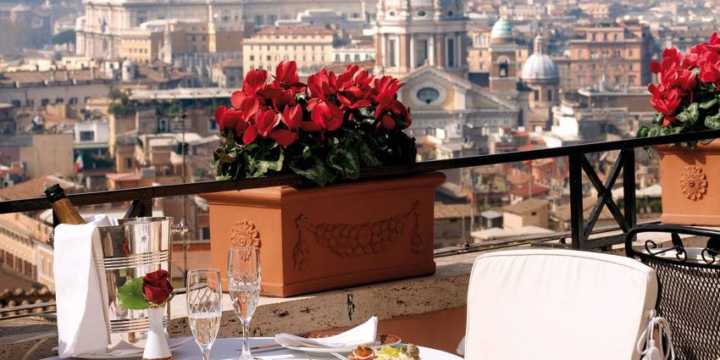 Hotel tem uma vista privilegiada de Roma