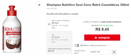 Shampoo nutritivo está com 74% OFF