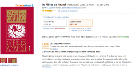 Livro de Neil Gaiman está com 50% de desconto