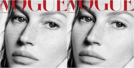 Gisele Bündchen sem maquiagem na capa da “Vogue” Japão