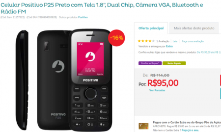 Celular positivo sai por R$ 95