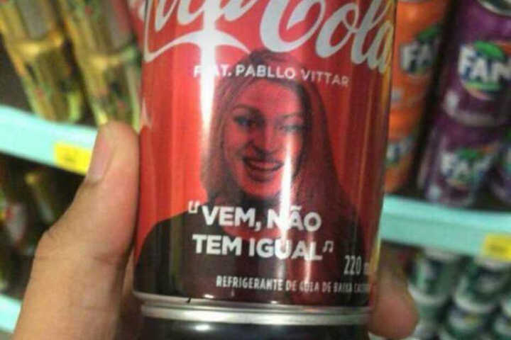 Pabllo Vittar na latinha da Coca-Cola