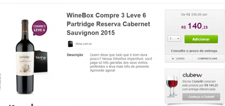 Winebox com 6 garrafas de Partridge Reserva sai por R$ 140