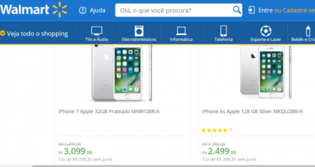 Walmart tem iPhones com até R$ 900 de desconto,  como o 6s Apple 128 GB de R$ 3.399 por R$ 2.499