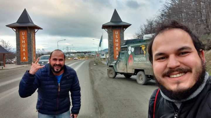 Os irmãos em Ushuaia, na Patagônia argentina