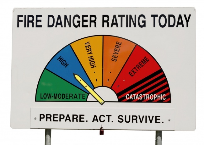 Você sabe que você está na Austrália quando o segundo grau mais baixo na escala de perigo de fogo é ALTO