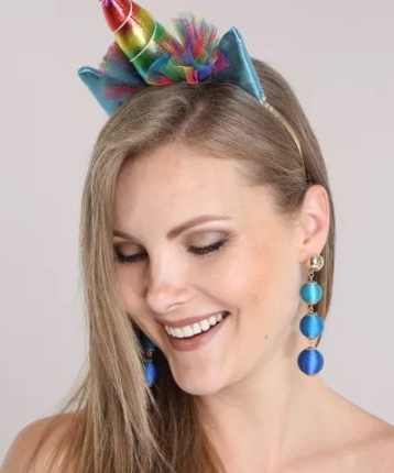 Tiara Carnaval Unicórnio Dourada | R$ 39,99