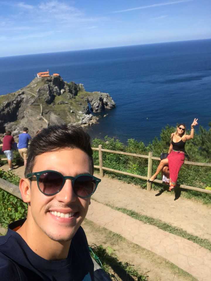 Fischer e a esposa Lívia no momento de folga