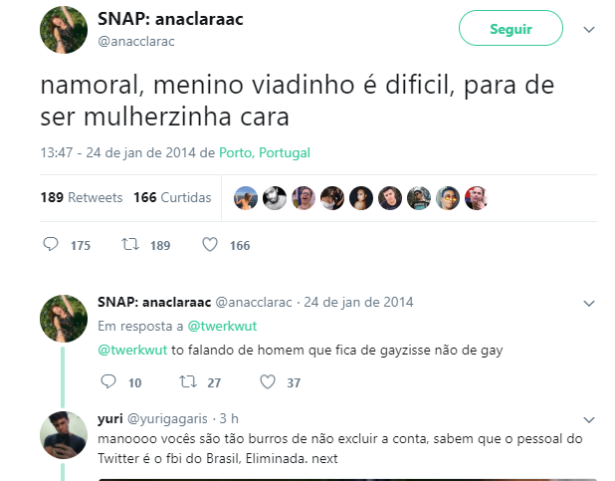 O post homofóbico de Ana Clara