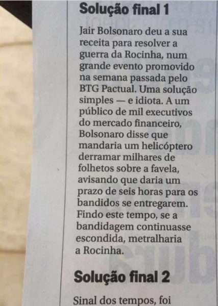 Trecho de reportagem