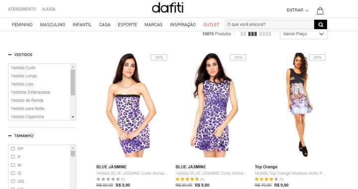 Dafiti vende vestidos femininos a partir de R$ 9,90