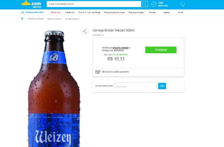 Cerveja Brüder Weizen 600ml é vendida com 7% de desconto no Submarino
