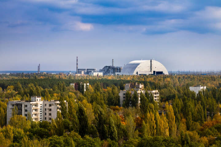 Zona de exclusão de Chernobyl, com as ruínas da cidade de Pripyat