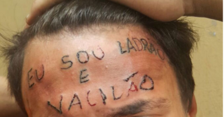 “Sou ladrão e vacilão”, frase que dois tatuadores marcaram na testa de um adolescente no ABC