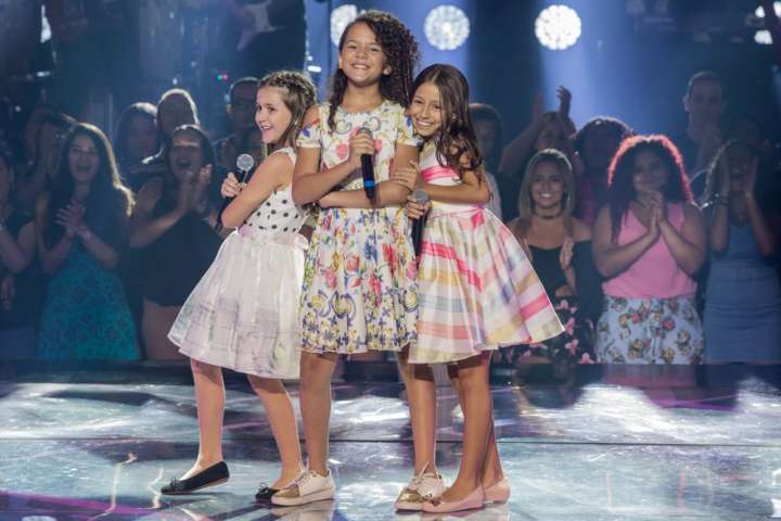 Bia Rosa, Julia Costa e Yasmin Giacomini no “The Voice Kids”