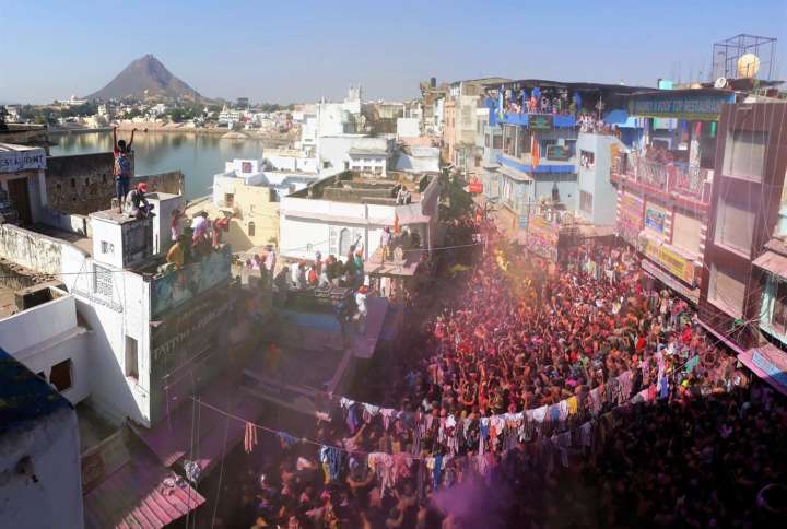 Vista do Holi, hoje, na cidade de Pushkar