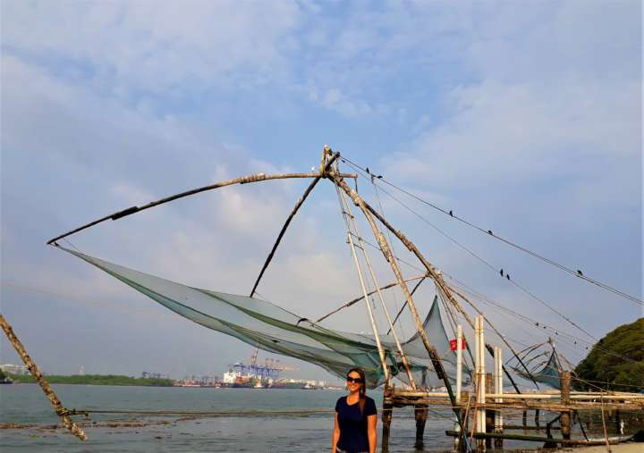 As tradicionais redes de pesca na cidade de Kochi