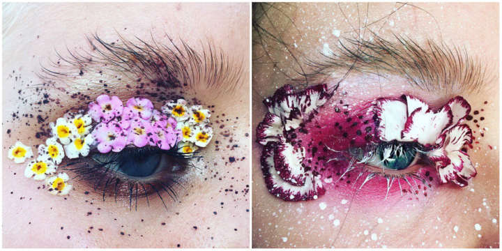Como fazer uma maquiagem diferentona usando flores e folhas