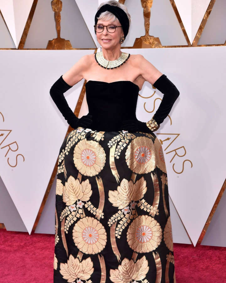 Rita Moreno no tapete vermelho do Oscar 2018