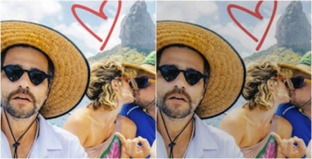 Bruno Gagliasso olha selinho de Giovanna Ewbank e Léo Fuchs