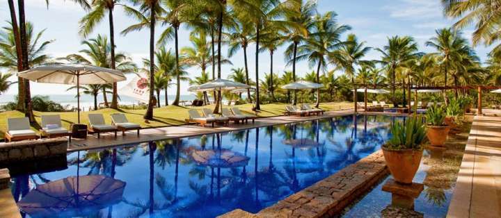 Vista da piscina do Txai Resort Itacaré, no sul da Bahia