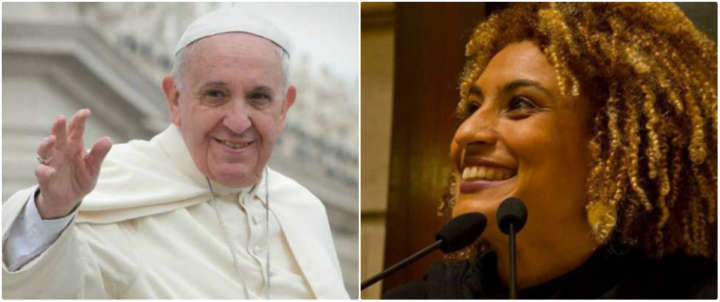 Papa Francisco se solidarizou com a mãe de Marielle Franco