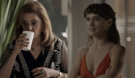 Sophia (Marieta Severo) e Clara (Bianca Bin) em “O Outro Lado do Paraíso”